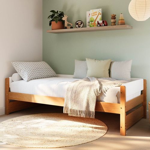 Cama Solteiro Reversível Aria Casatema Nogueira/Branco