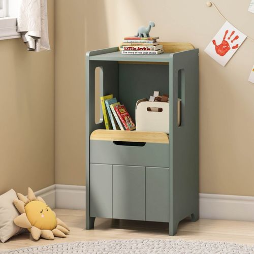 Estante Nicho com Porta Petit Casatema Verde/Mel