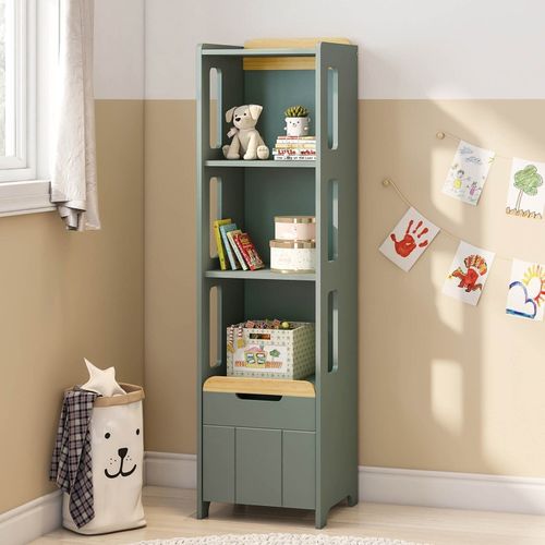 Estante 3 Nichos com Porta Petit Casatema Verde/Mel Verde/Mel