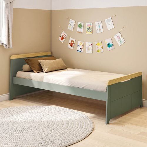 Cama Solteiro com LED Petit Casatema Verde/Mel Verde/Mel