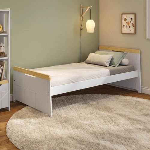 Cama Solteiro com Led Petit Casatema Branco/Mel