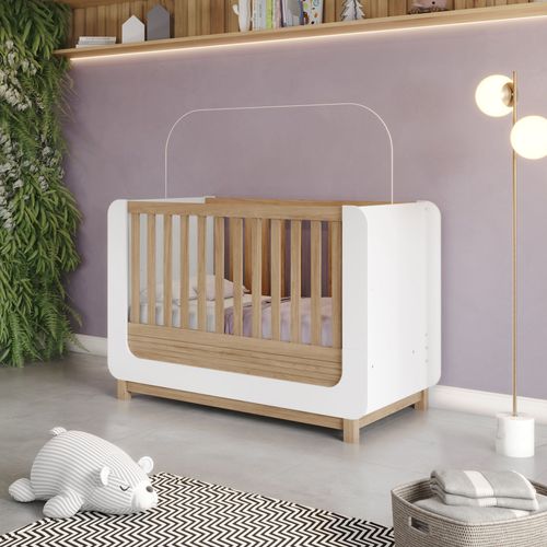 Berço Mini Cama Sophia Espresso Móveis Branco/Jequitibá