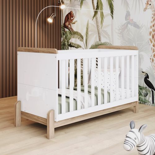 Berço Mini Cama Yuri Espresso Móveis Branco/Jequitibá