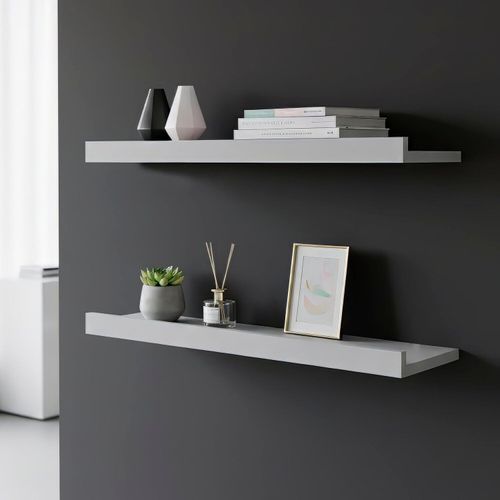 Kit 2 Prateleiras para Quarto com Aba Branco Branco