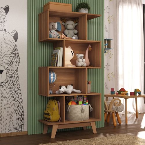 Nicho Infantil Organizador 4 Nichos Noah Espresso Moveis Marrom Nogal Nogal
