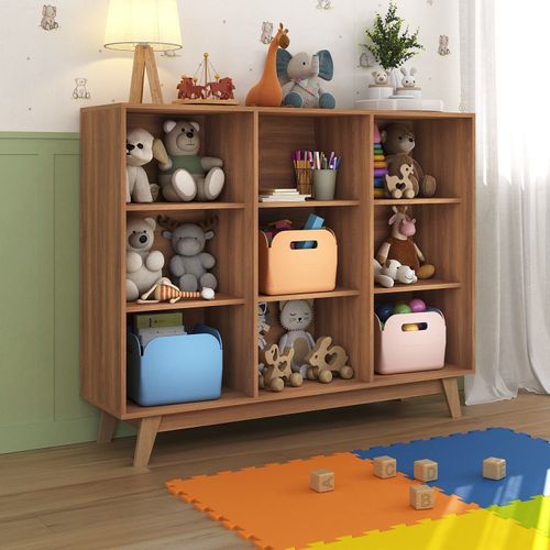 Nicho Infantil Organizar 9 Nichos Amelia Espresso Móveis Marrom/Nogal Nogal