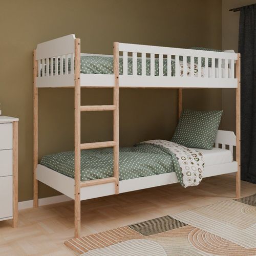 Beliche Infantil Solteiro Arredus em Madeira Maciça / MDF Branco/Natural