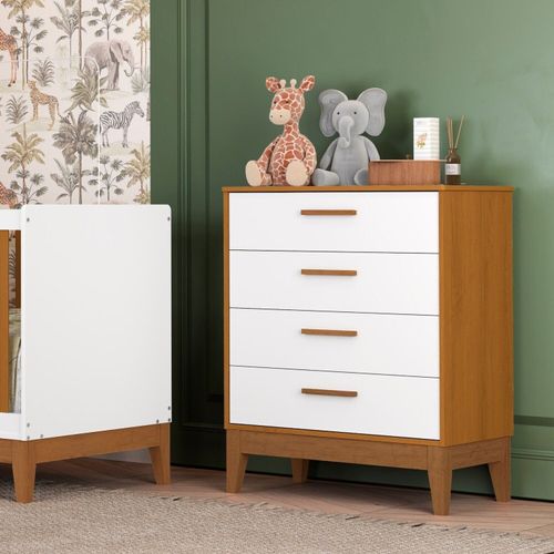 Cômoda Gaveteira para Quarto de Bebê Flip Branco Fosco / Savana