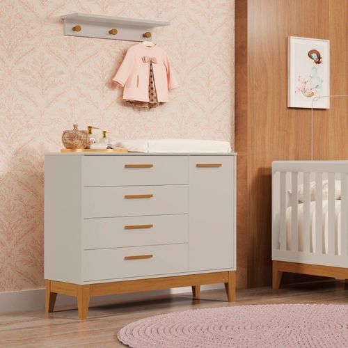 Cômoda Sapateira para Quarto de Bebê Flip Areia Fosco