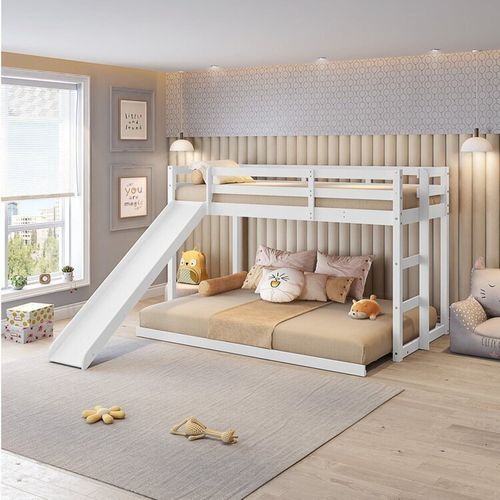 Beliche Infantil Montessoriana Extensível Family com escorregador Casatema Branco