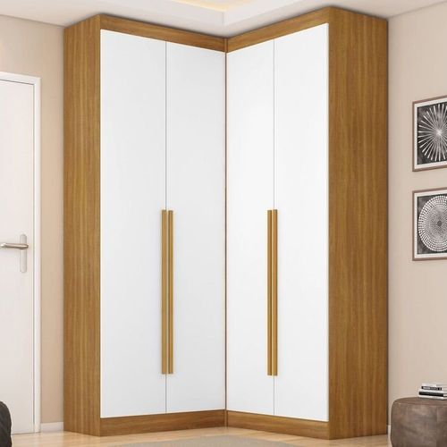 Guarda-Roupa Modulado Dormitório Casal Canto com 4 Portas Versatille Yescasa Freijó/Branco