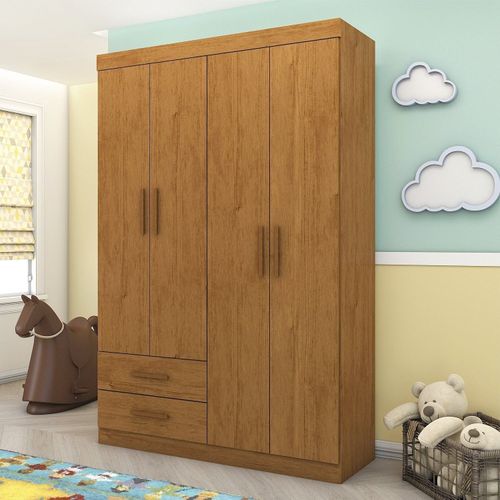 Guarda-roupa Infantil Perola 4 Portas 2 Gavetas Cinamomo