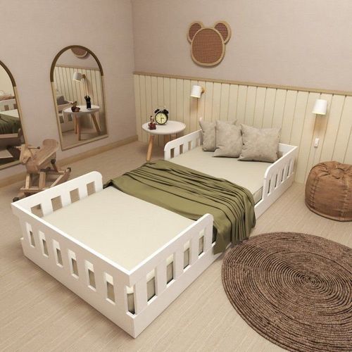Cama Infantil Montessoriana Solteiro Tuli Zoe Branco