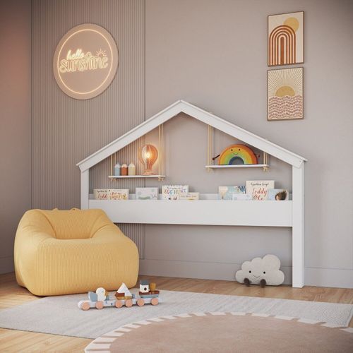 Nicho Moldura Casinha para Quarto Infantil Infanto Branco