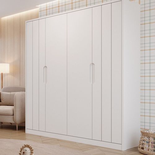 Guarda Roupa de Bebê 4 Portas 4 Gavetas Mel Branco Espresso Móveis Branco