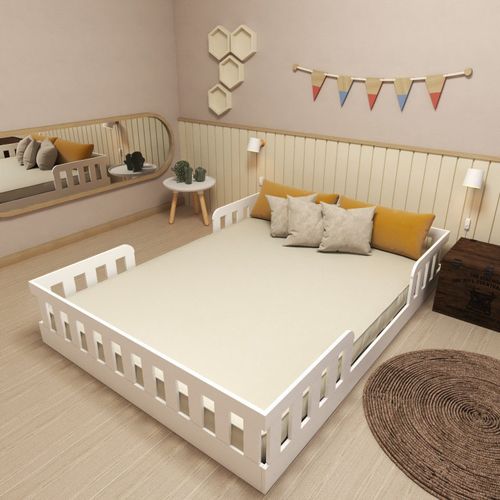 Cama Infantil Montessoriana Casal Tuli Branco