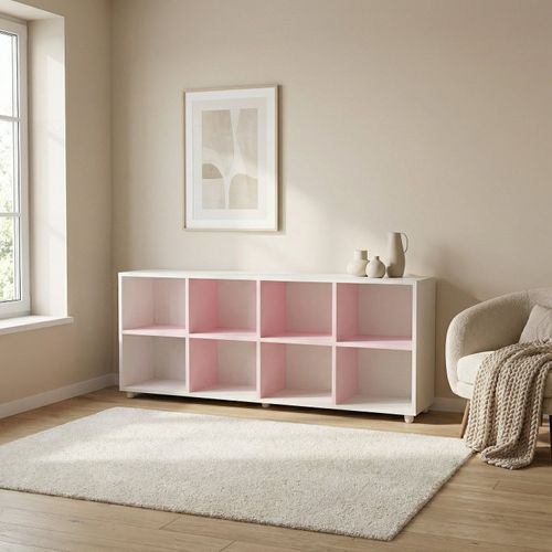 Nicho Organizador 8 Nichos Branco / Rosa Branco