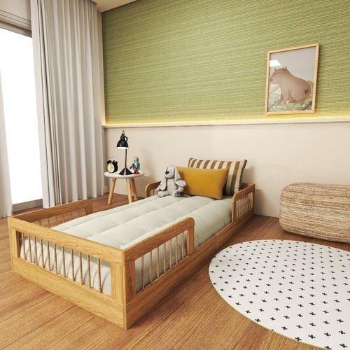 Cama Infantil Montessoriana Solteiro Duna Zoe Carvalho Mel