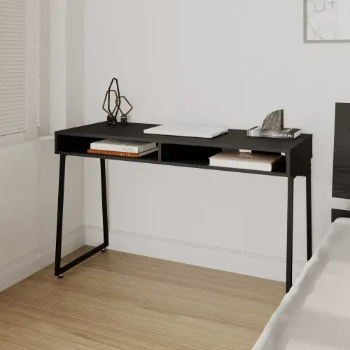 Escrivaninha de Escritório Industrial Concept 120cm Yescasa Preto Trama/Preto