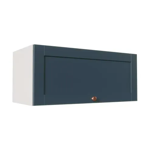 Armário Aéreo Porta Basculante 80cm Arizona CabeCasa MadeiraOriginals Branco/Azul