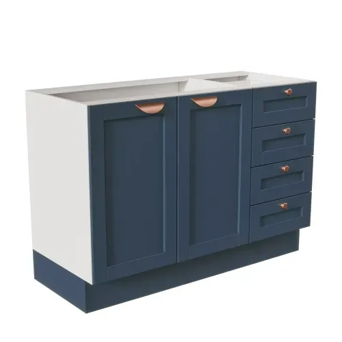 Balcão para Pia 120cm sem Tampo Arizona CabeCasa MadeiraOriginals Branco/Azul