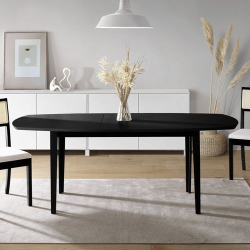 Mesa Extensível Oval 2,0m Aberta Tiê CabeCasa MadeiraOriginals Preto