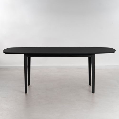 Mesa Oval 8 Lugares 2,0m Tampo MDF Tiê CabeCasa MadeiraOriginals Preto
