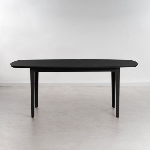 Mesa Oval 6 Lugares 1,6m Tampo MDF Tiê CabeCasa MadeiraOriginals Preto