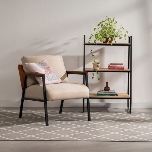 Poltrona Soho CabeCasa MadeiraOriginals Preto Bege/Marrom Bege/Marrom