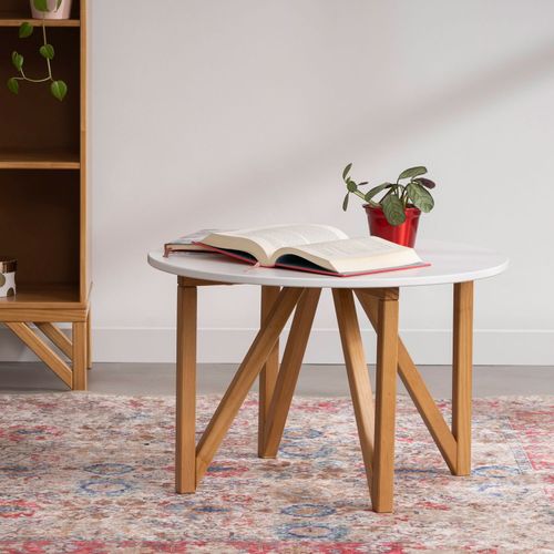 Mesa de Centro Nina Yescasa Amêndoa/Branco Amêndoa/Branco