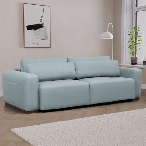 Sofá Retrátil 4 Lugares 240cm Essense CabeCasa MadeiraOriginals Verde Verde