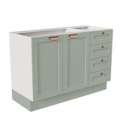 Balcão para Pia 120cm sem Tampo Arizona CabeCasa MadeiraOriginals Branco/Menta