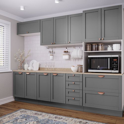 Cozinha Modulada 5 Peças Arizona CabeCasa MadeiraOriginals Branco/Cinza