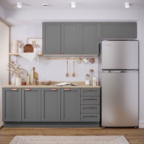 Cozinha Modulada 4 Peças Arizona CabeCasa MadeiraOriginals Branco/Cinza