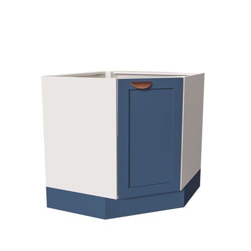 Balcão de Canto Oblíquo Sem Tampo Arizona CabeCasa MadeiraOriginals Branco/Azul