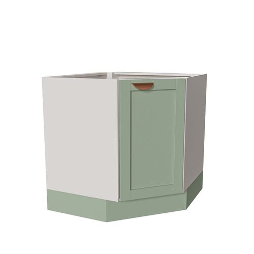 Balcão de Canto Oblíquo Sem Tampo Arizona CabeCasa MadeiraOriginals Branco/Menta