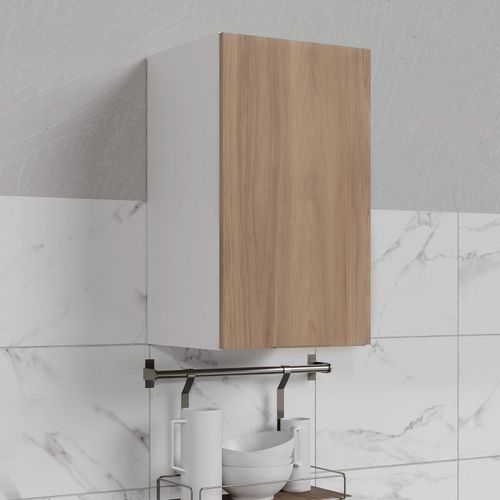 Armário Aéreo 1 Porta Ipanema CabeCasa MadeiraOriginals Acácia/Branco