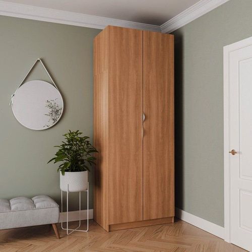Guarda Roupa 2 Portas com Cabideiro 2 Gavetas Hera CabeCasa MadeiraOriginals Louro