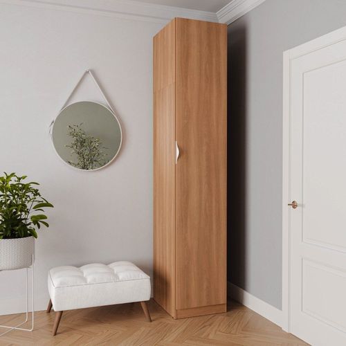 Guarda Roupa 1 Porta com 6 Prateleiras Hera CabeCasa MadeiraOriginals Louro