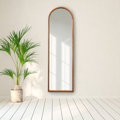 Espelho Oval de Base Reta com Moldura Magnólia 160cmx49cm CabeCasa MadeiraOriginals Caiena