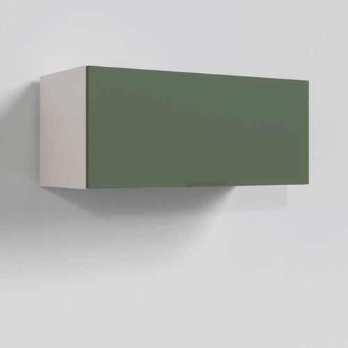 Armário Aéreo Porta Basculante Ipanema CabeCasa MadeiraOriginals Verde Folha/Branco