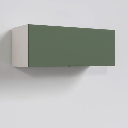 Armário Aéreo 1 Porta Basculante Ipanema CabeCasa MadeiraOriginals Verde Folha/Branco