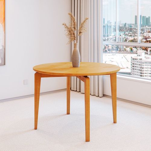 Mesa para Sala de Jantar Redonda 115cm Seiva CabeCasa MadeiraOriginals Amendoa