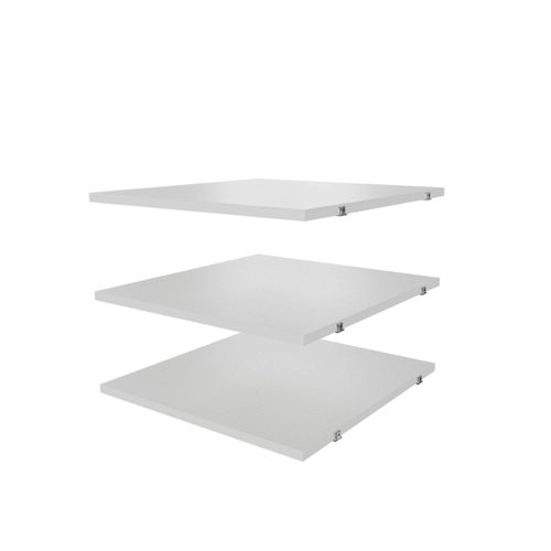 Kit 3 Prateleiras 42cm Hera CabeCasa MadeiraOriginals Branco Geada