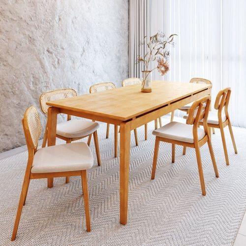 Conjunto Sala de Jantar Mesa 210cm Seiva 8 Cadeiras Liz CabeCasa MadeiraOriginals Mel
