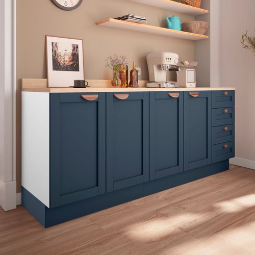 Cozinha Modulada 2 Peças com Tampo 2 Balcões CabeCasa MadeiraOriginals Branco/Azul