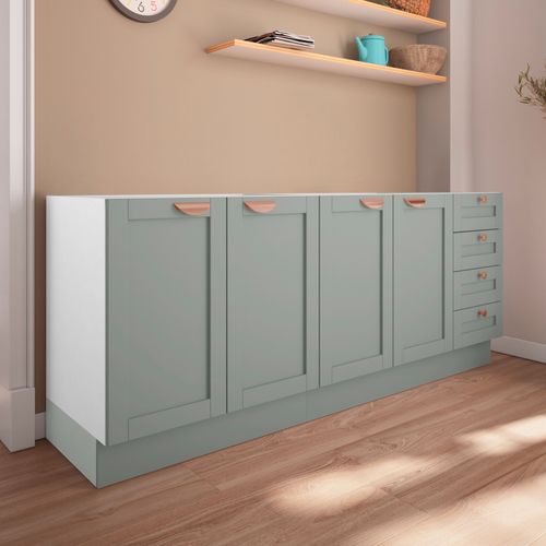 Cozinha Modulada 2 Peças Sem Tampo 2 Balcões CabeCasa MadeiraOriginals Branco/Menta