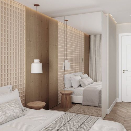 Guarda Roupas Modulado com Espelho 3 Portas com Cabideiro Hera CabeCasa MadeiraOriginals Branco Geada/Cromado