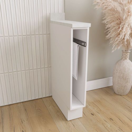 Balcão Toalheiro 15cm Ipanema CabeCasa MadeiraOriginals Mármore/Branco