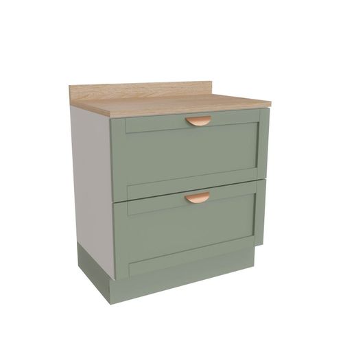 Balcão 2 Gavetões 80cm Arizona CabeCasa MadeiraOriginals Branco/Menta